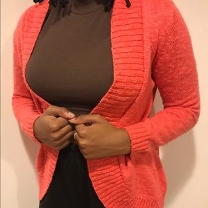 Pink knitted womens blouse